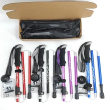 Gậy đi bộ đường dài bằng hợp kim nhôm có tay cầm bằng xốp EVA siêu nhẹ có thể gập lại, có bao bì hộp giấy. Thích hợp cho cắm trại, đi bộ đường dài ngoài trời, tụ tập bạn bè, đi chơi gia đình - Đỏ - Xem 2