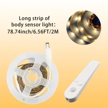 1 pezzo di luce a striscia LED flessibile con sensore di movimento intelligente, alimentata a batteria o tramite USB, con luce bianca calda/bianca fredda opzionale, adatta per scale, ingressi, armadi, sale studio, camere da letto (batterie non incluse).