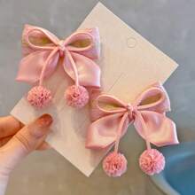 2个优雅蝴蝶结发夹 - 粉色 - 查看 4