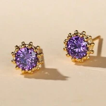 1 对奢华简约精致合成锆石耳环，优雅时尚个性化女士耳环，适合婚礼、派对和日常佩戴 - 耳環 - 查看 11