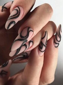 8 瓶指甲闪粉糖粉，黑白颜料粉，精细指甲闪粉，适合 DIY 美甲，非常适合婚礼和特殊场合美甲装饰美甲用品 - 黑與白 - 查看 8