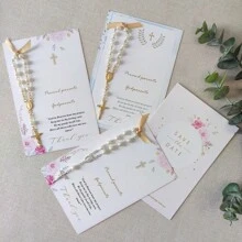 20/10pcs Baptism Favor Cards With Rosaries Birthday Baptism Christening Decor For Your New Born