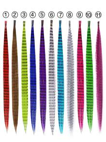 16 Inch Rainbow Synthetic Hair Multi Color Feather Hair Extensions 10 Set For Holiday Party Leopard Feather Hair Extensions - Multicolor - View 8