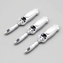 (2 件颜色随机发送) 新款独特青蛙造型笔时尚礼物钻石青蛙踩踏收缩变形圆珠笔 - 多色 - 查看 8