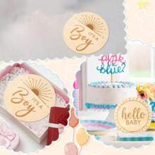 1 Tấm gỗ đánh dấu mốc quan trọng của bé, Đạo cụ chụp ảnh trẻ sơ sinh hấp dẫn, Đánh dấu tháng sinh nhật, Quà tặng lễ Phục sinh cho bé gái/bé trai - Màu gỗ - Xem 1