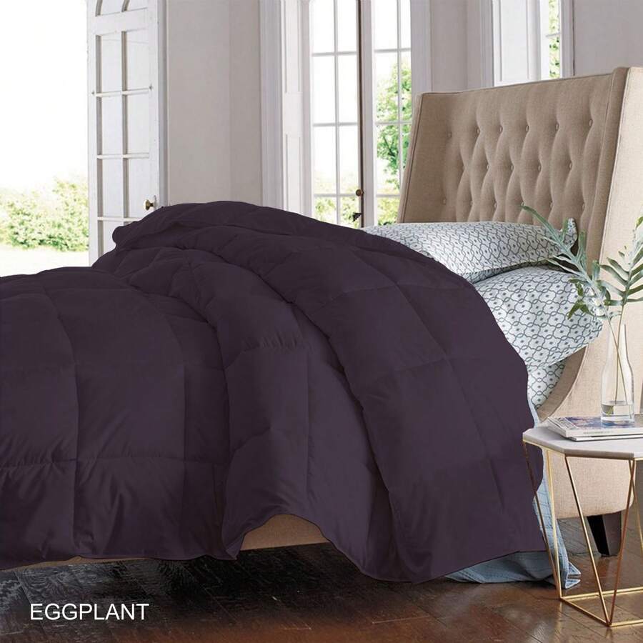 All Seasons Super Soft And Plush Down Alternative Comforter - Available In 8 Colors & 2 Sizes - Cà tím - Xem 1