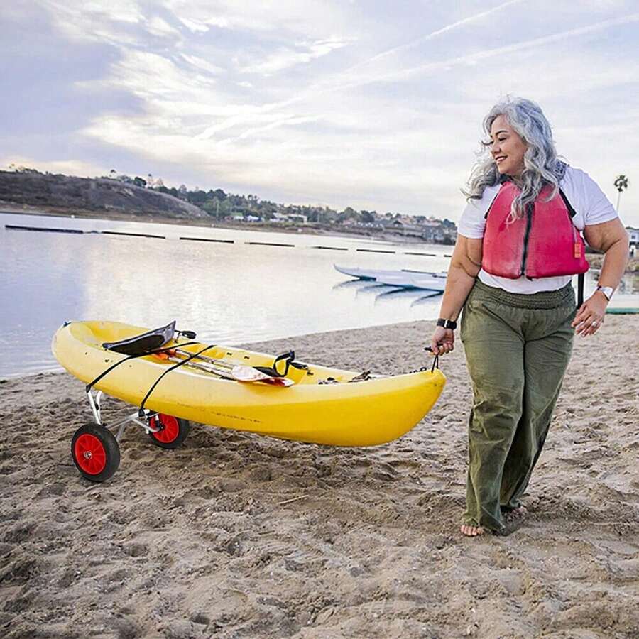 DICLASSE Aluminum Kayak Cart Foldable Canoe Boat Carrier Trailer ...