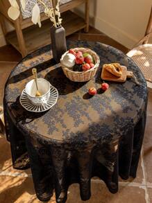 1pc Lace Tablecloth, Wavy Edge Decor, Polyester Material, Suitable For Living Room, Dining Room, Holiday Party, Wedding Decor - Multicolor - View 24