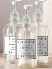 WCIC 500ML glänzend transparente (Kunststoff weiße Pumpkopf) Flasche Lotion Spender Flasche, moderner Shampoo- und Conditioner-Spender - Seifenspender für die Dusche, wandmontiert, Edelstahl-Halterung, 500ml stilvoller Shampoo-Spender, Duschspender mit Etiketten für Geschirrspülmittel / Handseife / Lotion / Shampoo / Conditioner / Duschgel, für Badezimmer, Küchenspüle, Schönheitssalon, Hotelzimmer Badezimmer Herbstdekoration Einschulung