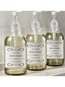 WCIC 500ML glänzend transparente (Kunststoff weiße Pumpkopf) Flasche Lotion Spender Flasche, moderner Shampoo- und Conditioner-Spender - Seifenspender für die Dusche, wandmontiert, Edelstahl-Halterung, 500ml stilvoller Shampoo-Spender, Duschspender mit Etiketten für Geschirrspülmittel / Handseife / Lotion / Shampoo / Conditioner / Duschgel, für Badezimmer, Küchenspüle, Schönheitssalon, Hotelzimmer Badezimmer Herbstdekoration Einschulung