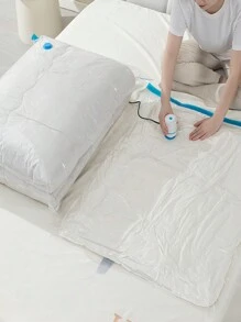 1 túi nén lưu trữ chân không siêu dày, chống thấm nước chống ẩm cho bộ đồ giường, quần áo, đóng gói du lịch, túi nén tái sử dụng, vật dụng thiết yếu cho trường học/phòng ký túc xá, vỏ chống bụi để lưu trữ quần áo - Trong sáng - Xem 3