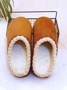 Dép lông mềm mại cỡ lớn cho nữ, Giày đi trong nhà ngoài trời đế dày, Giày đi tuyết ngoài trời thời trang, Đế chống trượt TPR thoải mái trong nhà và ngoài trời. Dép lông thời trang Unisex, Thoải mái, Ấm áp, Thích hợp cho trong nhà và ngoài trời, Màu trơn, Có thể giặt được, Cho mùa thu và mùa đông. - màu nâu - Xem 4