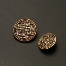 Vintage Antique Brass Buttons 10PCS - Multi-Size 15/20/25mm Circular Metal Sewing Buttons For Blazers, Cardigans, Shirt Cuffs (Spring Summer DIY Fashion Accessories) - Multicolor - View 15