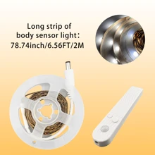 1 pezzo di luce a striscia LED flessibile con sensore di movimento intelligente, alimentata a batteria o tramite USB, con luce bianca calda/bianca fredda opzionale, adatta per scale, ingressi, armadi, sale studio, camere da letto (batterie non incluse).