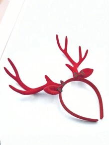 1 件女士加大码棕色毛绒驯鹿角和耳朵时尚头带，适用于圣诞派对表演、日常装饰道具万圣节 - 棕色 - 查看 12