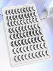 MAGEFY 40 Pairs CC Curl Mixed Style Natural Crossover False Eyelashes Fluffy 3d Mink Fur False Eyelashes Natural Long Thick Wholesale False Eyelashes Makeup,Handmade Lengthened Thick Curly Eyelashes Artificial Mink Eyelashes Makeup Tools Hot Sellers - 黑色 - 查看 3