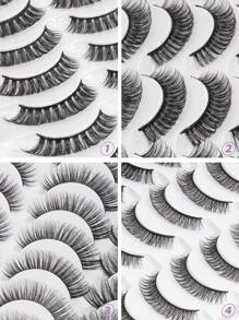 MAGEFY 40 Pairs CC Curl Mixed Style Natural Crossover False Eyelashes Fluffy 3d Mink Fur False Eyelashes Natural Long Thick Wholesale False Eyelashes Makeup,Handmade Lengthened Thick Curly Eyelashes Artificial Mink Eyelashes Makeup Tools Hot Sellers - 黑色 - 查看 8