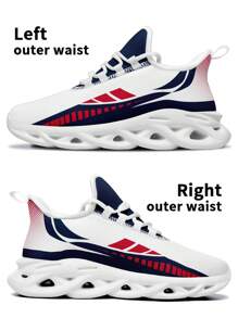 Men's New England Football Designed Sneakers, Custom Logo Custom Name Customization Lightweight Comfortable Soft Bottom Sneakers For Men, Gym Training Breathable Tennis Shoes Unique Gift For Mom/Dad/Her/Him/Girlfriend/Boyfriend/Wife/Husband/Friend ﻿ - White - View 9