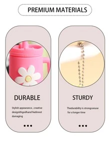 1 件时尚休闲爱彩色花朵钥匙扣创意奶茶杯小吊坠不倒翁钥匙扣杯子钥匙扣水瓶钥匙扣健身配套配件汽车配件包饰学院可爱哥特 Y2k 包饰挂绳带身份证夹汽车配件包饰 - 彩色 - 查看 6