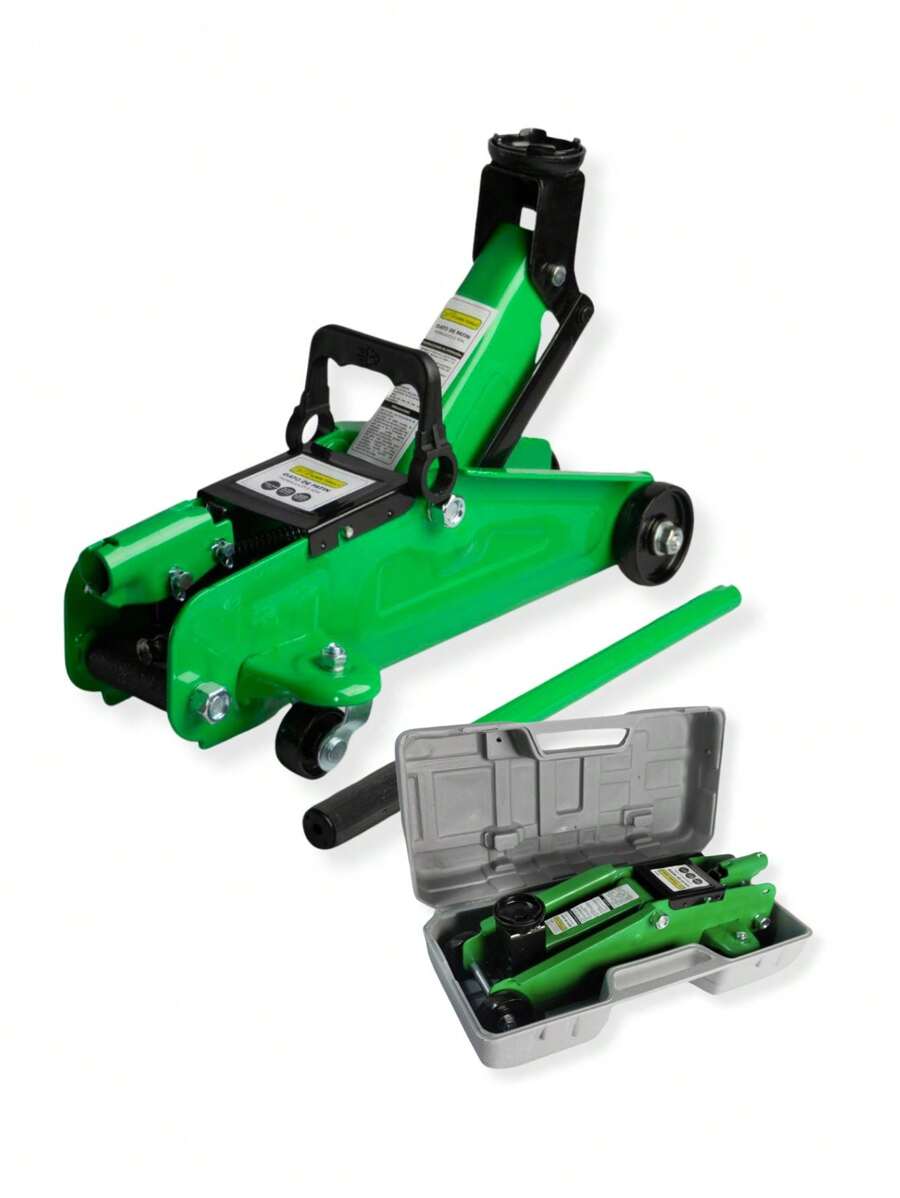 2 Ton Portable Hydraulic Jack For Car With Mechanic Tool Case - Green - View 1
