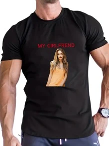 Camiseta casual holgada de cuello redondo personalizada y cómoda para hombre con diseño gráfico. Personalizable con tu propia foto y texto/logotipo para parejas, familias, mascotas, regalos, disfraces únicos para hombres, cápsula de armario, estilo básico/urbano. Regalos ideales para él, novio, familia, amigos, cumpleaños, vacaciones/días festivos, escuela/competiciones, deportes/escalada, camisas de verano