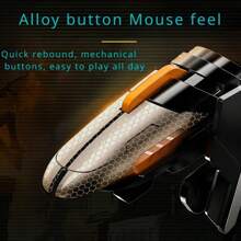 Mobile Game Trigger Controller, Six-Finger Gamepad Buttons, High-Sensitivity Joystick Aiming And Shooting L1 R1 Alloy Buttons, Compatible With Various Mobile Phone/Tablet Action Games