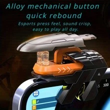 Mobile Game Trigger Controller, Six-Finger Gamepad Buttons, High-Sensitivity Joystick Aiming And Shooting L1 R1 Alloy Buttons, Compatible With Various Mobile Phone/Tablet Action Games