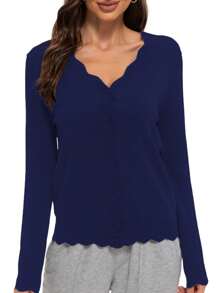 OUTBALL Women's Long Sleeve V-Neck Button Down Cardigan Shrugs Sweater