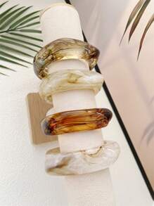 1pc Women's Minimalist Asymmetric Multicolor Semi-Transparent Bracelet, Fashionable & Versatile - Bracelet - View 2