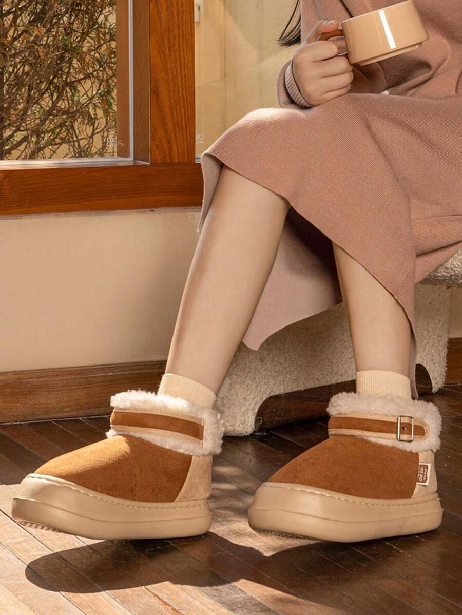Giày thường ngày ấm áp thời trang & đa năng, phong cách tối giản để mặc hàng ngày, mùa thu/đông - Cà phê nâu - Xem 1