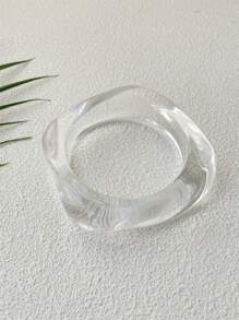 1pc Women's Minimalist Asymmetric Multicolor Semi-Transparent Bracelet, Fashionable & Versatile - Bracelet - View 6