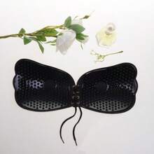 Lala Goddess Cleavage Enhancing Feather Wing Invisible Adhesive Bra Strapless Backless Bra Cups For Dresses, Gowns - Black - View 5