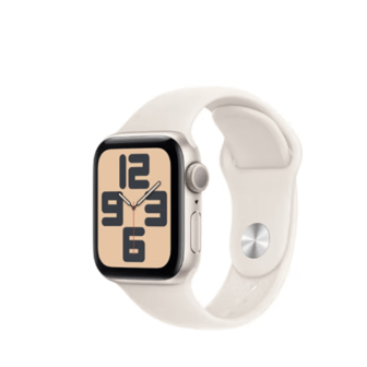 Apple 24K GPS, 40mm Starlight Aluminum Case + Starlight Sport Band, S/M Size - Starlight
