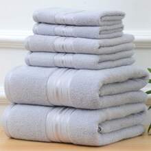 Bộ khăn tắm khách sạn sang trọng 6 món, bao gồm 2 khăn mặt, 2 khăn tay, 2 khăn tắm, mềm mại, thấm hút tốt, thích hợp cho phòng tắm, khách sạn, trang trí phòng tắm tại nhà SPA - Nhiều màu - Xem 15