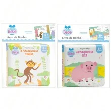 Kit 2 Bath Books For Children Fun And Learning In The Bath! - Little Monkey Tinho + Little Pig - View 1