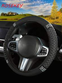 1 Stück Modische Und Strapazierfähige Funkelnde Weiche Leder Auto Lenkradabdeckung - Rutschfester, Hitzebeständiger Und Kälteresistenter Schutz