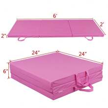 Estera de gimnasia plegable de espuma gruesa y antideslizante de 6'x2' para gimnasia, yoga y fitness