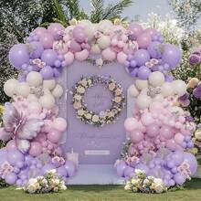 Bộ 147 bóng bay hình con bướm, bóng bay màu hồng và tím với bóng bay lá hình con bướm màu hoa oải hương trang trí tiệc cưới sinh nhật cô dâu - Nhiều màu - Xem 1