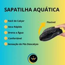 Sapatilha Aquatica Antiderrapante Tênis Praia Bike Unissex Ciclista Pescaria Cachoeira Drena A Água E Seca Rápido - Laranja - Visão 2