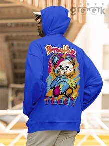 Brooklym New York Anime Oversize Premium Cotton  Bear Sweatshirt 2562 GEEK FLUX - Xanh đậm - Xem 5