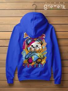 Brooklym New York Anime Oversize Premium Cotton  Bear Sweatshirt 2562 GEEK FLUX - Xanh đậm - Xem 1
