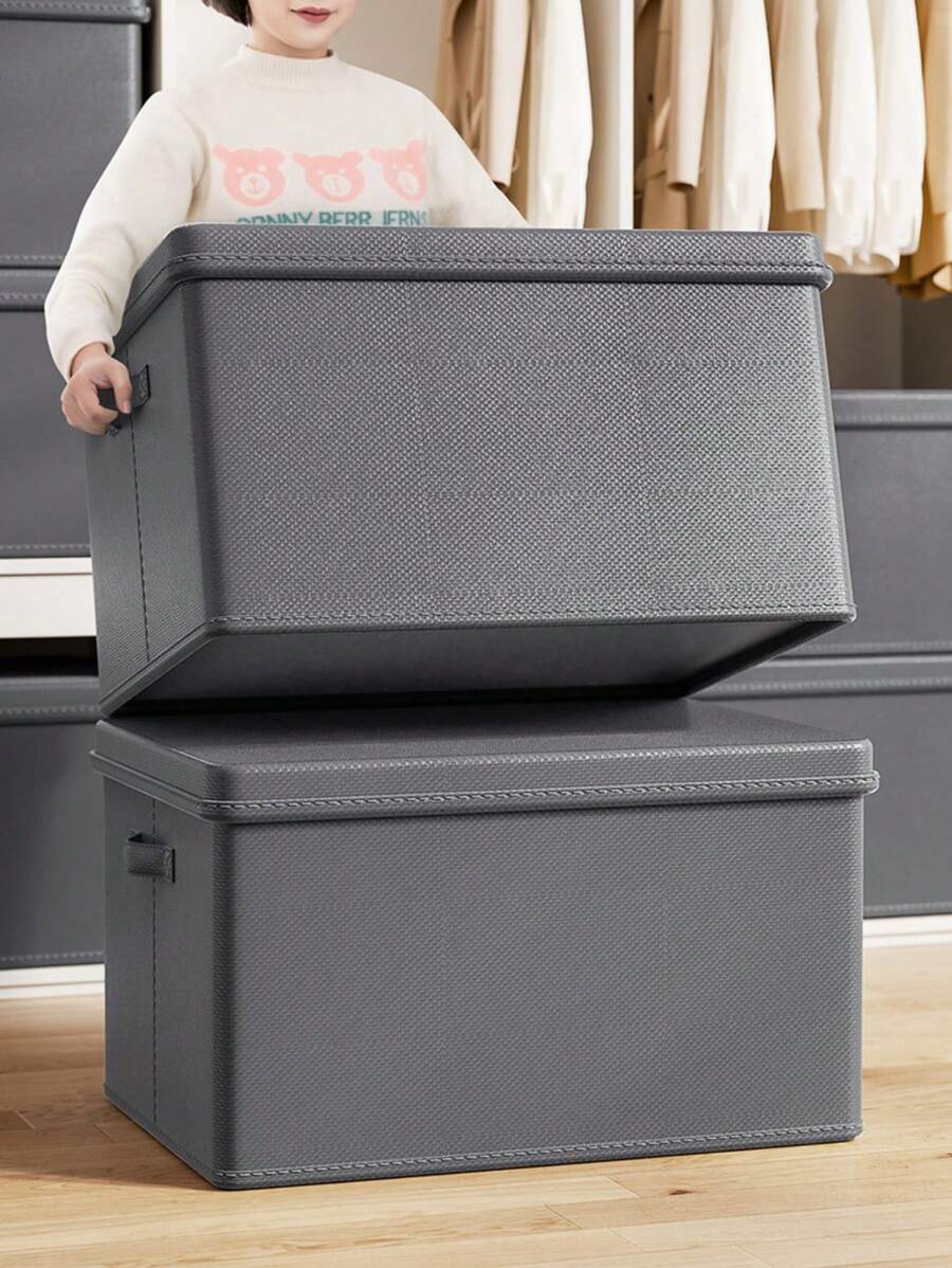 Hộp đựng đồ gấp gọn (1/2 chiếc) - Nội thất rộng rãi, không gian chứa đồ lớn, cửa sổ trong suốt dễ nhận biết, đa năng dùng để đựng quần áo, chăn ga gối đệm, đồ chơi, v.v. - Thiết kế đơn giản, tiện lợi khi sắp xếp.
