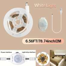 1 Stück 5V LED Lichtband mit Bewegungssensor-Regler - USB-betrieben, Länge wählbar (1m - 5m), 120° Erfassungsbereich, einstellbare Dauer, perfekt für Küche, Schlafzimmer, Treppenhaus, Wohnzimmer, Garderobe - abschneidbar und platzsparend
