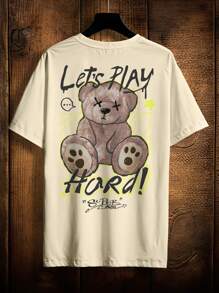 Shirt Bear T-Shirt Streetwear Style Over Skate Anime Ref 2179 VEST NERD - 卡其色 - 查看 1