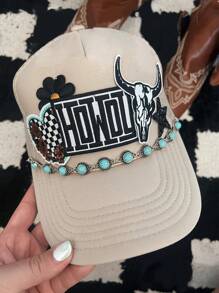 1pc Fashionable Retro Cowboy Bohemian Turquoise Hat Chain, Daily Decorative Accessory - Multicolor - View 4