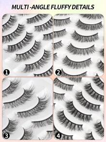 MAGEFY 40 Cặp CC Curl Phong Cách Hỗn Hợp Tự Nhiên Crossover Lông Mi Giả Lông Chồn 3D Lông Mi Giả Tự Nhiên Dài Dày Bán Buôn Lông Mi Giả Để Trang Điểm - Mi tự nhiên - Xem 9