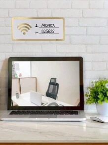 LUGZI 1 件 3D 亚克力 Wifi 密码标牌，防水防晒不褪色，镜面清晰易清洁，适用于家庭、办公室、酒店、餐厅等场景，自粘式安装方便，是最佳礼物 - 金色 - 查看 6