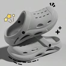 Breathable Hollow Out Slip-On Sandals, Non-Slip Soft Sole Outdoor Casual Slide Sandals For Men And Women - Grey - View 3