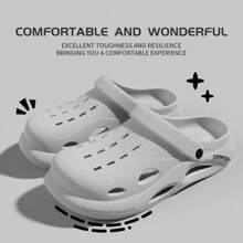Breathable Hollow Out Slip-On Sandals, Non-Slip Soft Sole Outdoor Casual Slide Sandals For Men And Women - Grey - View 2