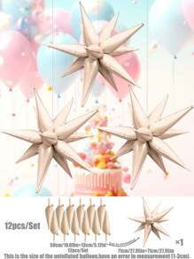 12 件套彩色爆炸星形铝箔气球，泪珠闪光气球，适用于婚礼生日派对装饰 - 彩色 - 查看 17